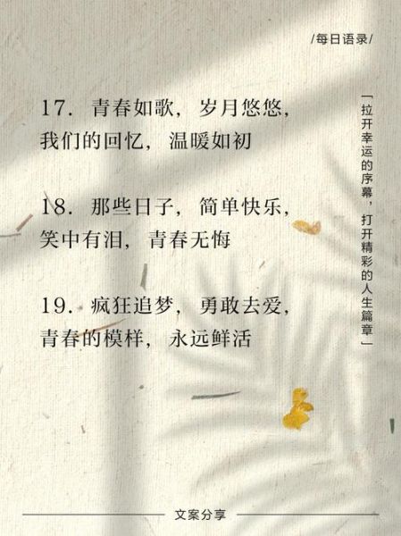 艺术人生致青春文案怎么写_青春主题文案创作技巧