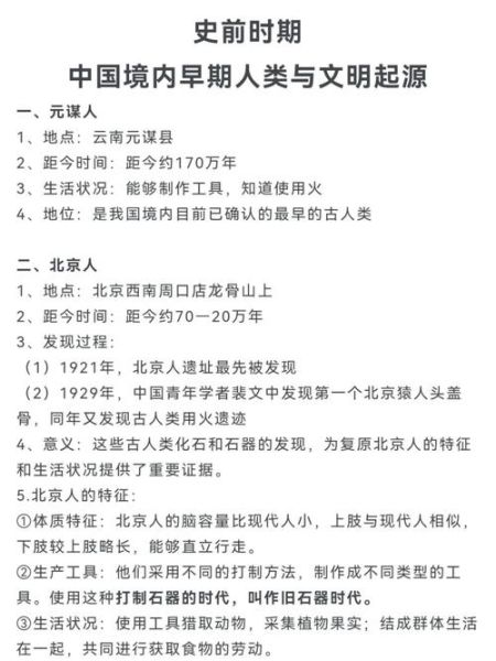 中国历史文化常识大全_中华文明起源与发展