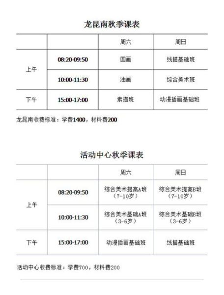 艺术班秋季课程有哪些_秋季艺术班怎么选