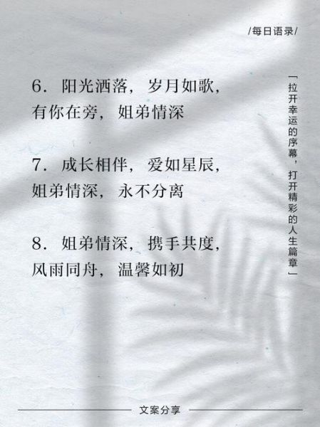 姐弟文案怎么写_姐弟情感文案短句有哪些