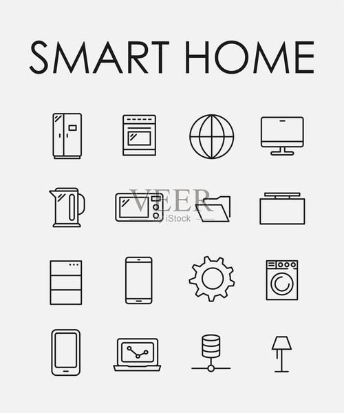 家庭科技产品简笔画怎么画_智能家居图标素材在哪找