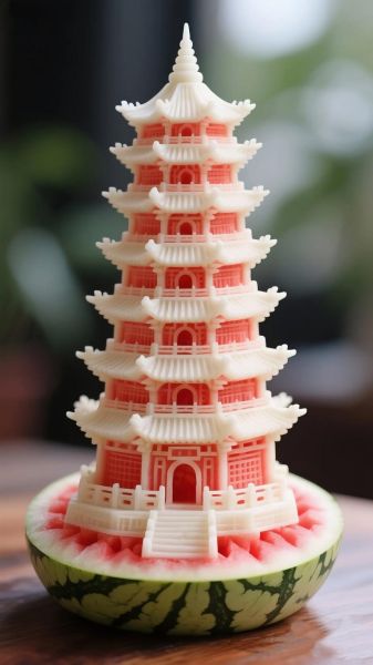 西瓜艺术造型怎么做_西瓜雕刻教程